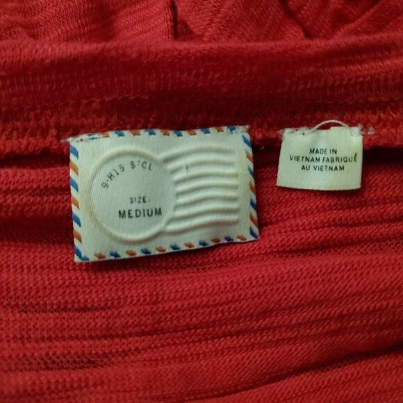 ANTHROPOLOGIE Postmark Red Peplum Top M - Picture 5 of 6